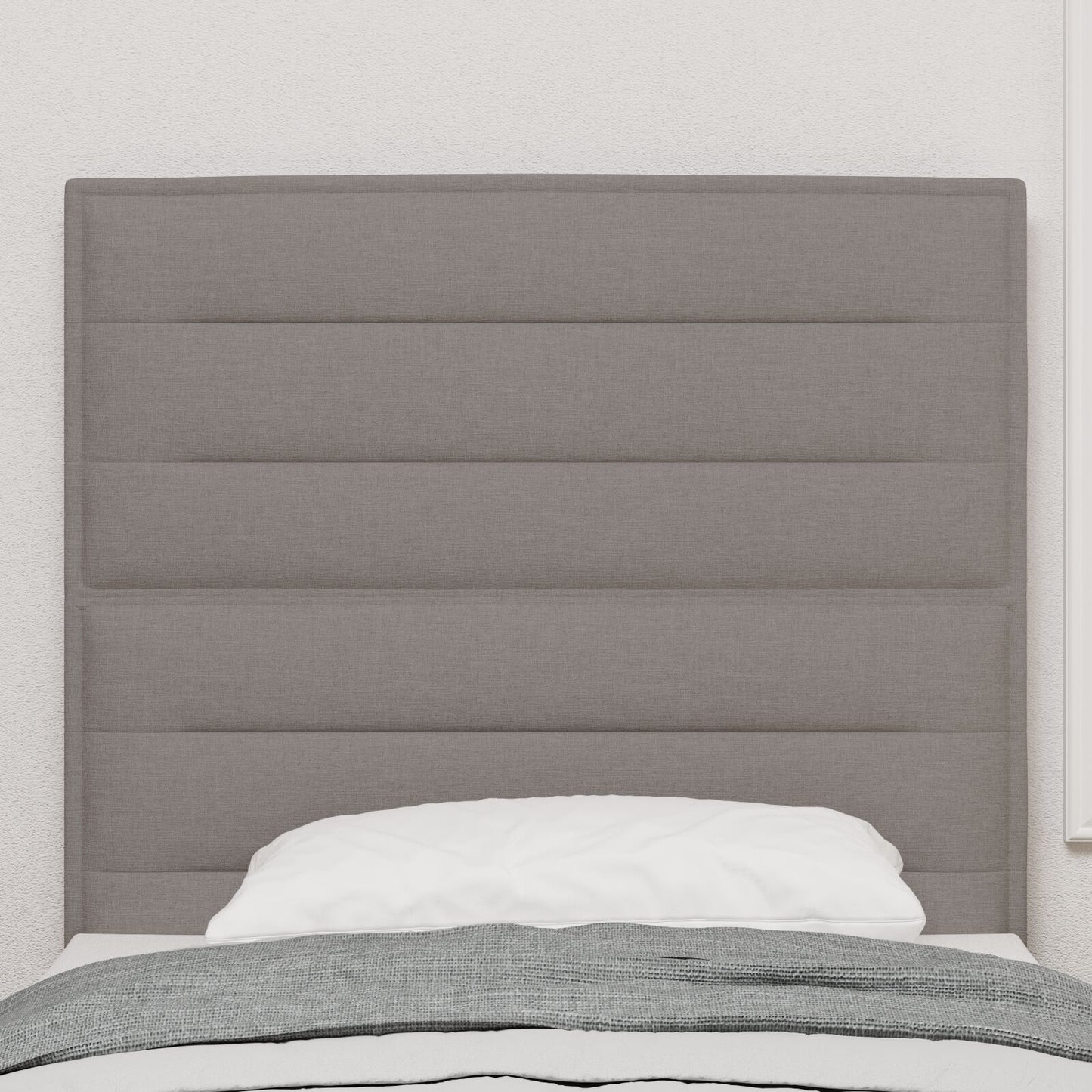 Hoofdbord Lijnen Ontwerp Stof Taupe 100 cm Hoog hoofdbord