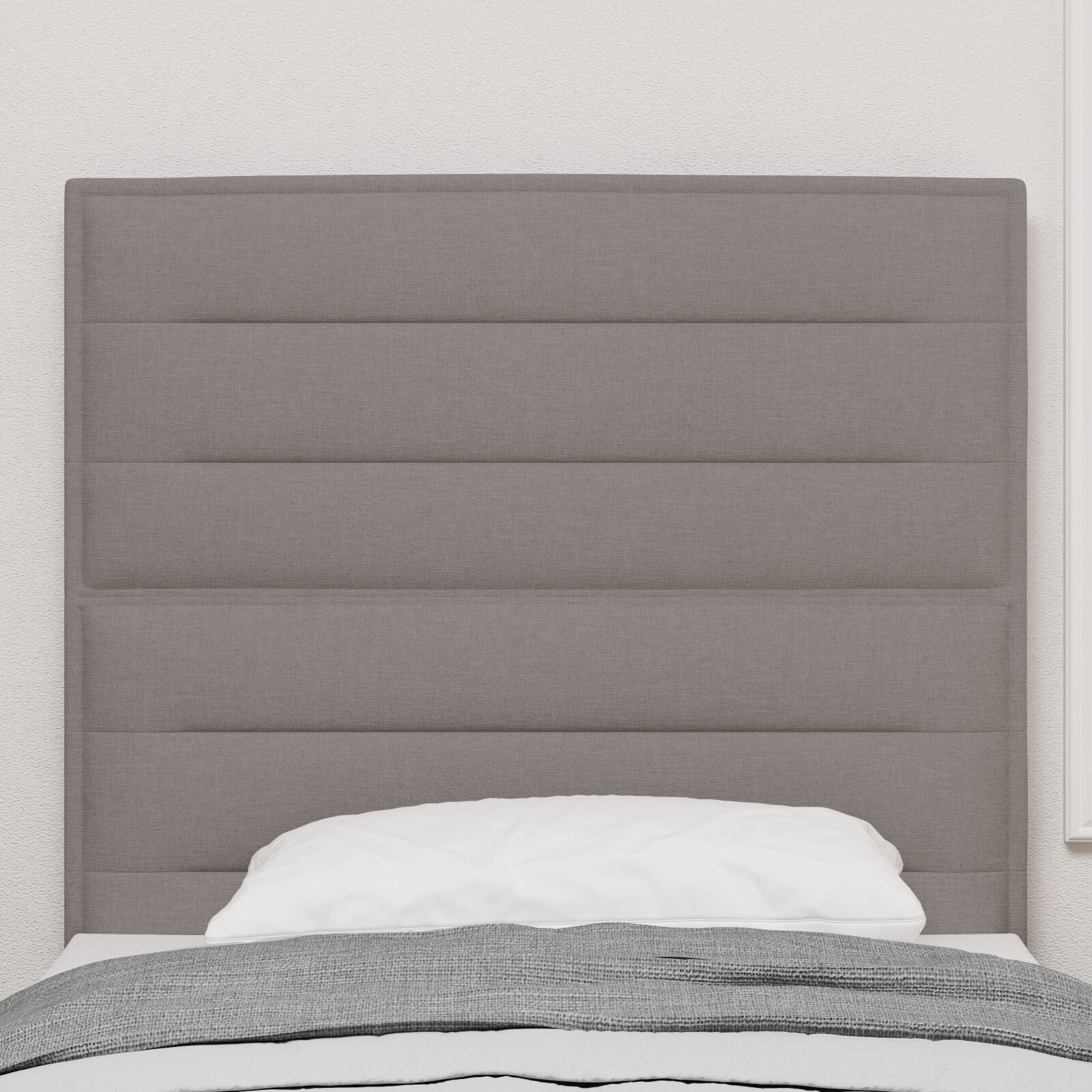 Hoofdbord Lijnen Ontwerp Stof Taupe 100 cm Hoog hoofdbord