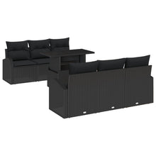 7-Delige Tuinbankset Met Kussens Zwart Poly Rattan