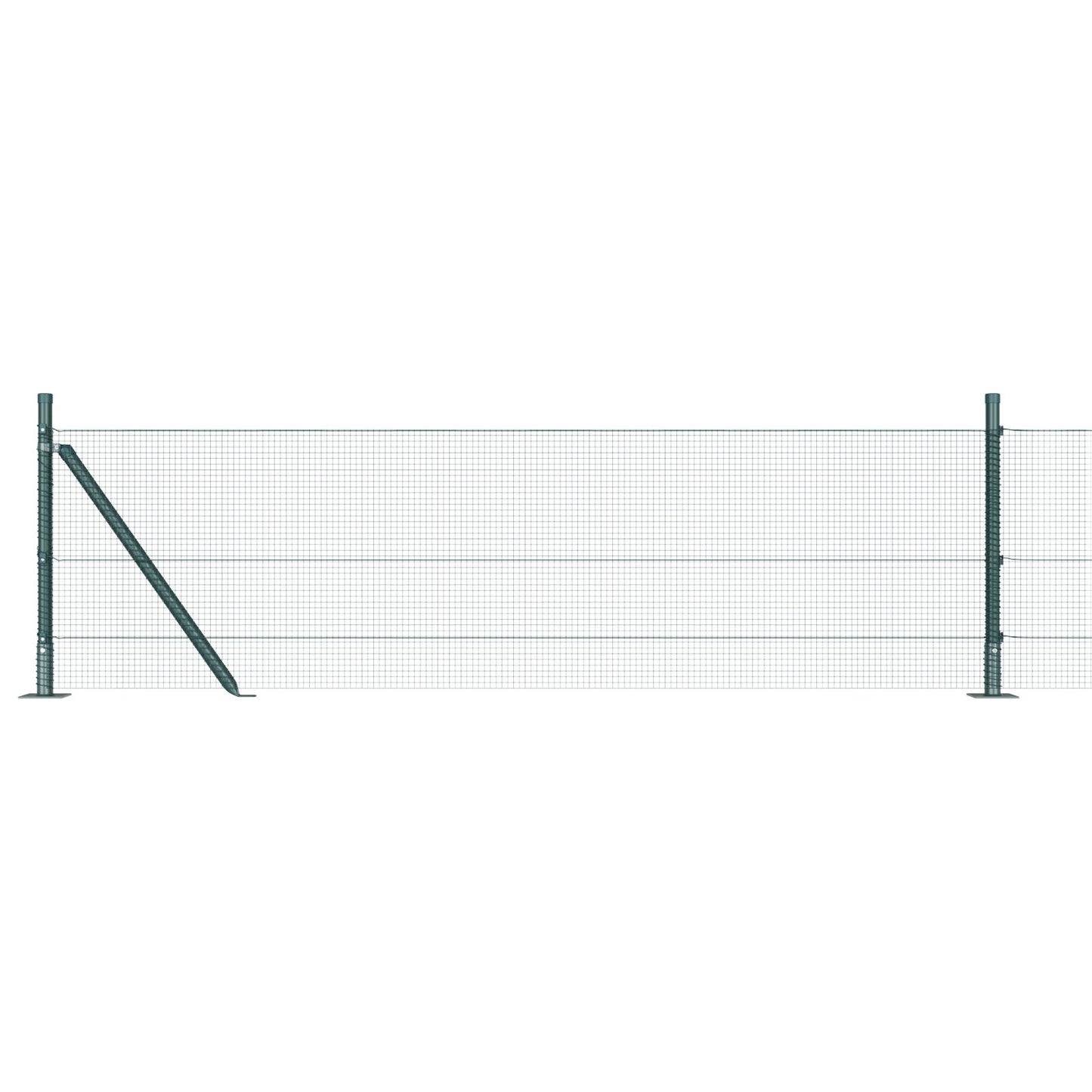 Gelast Draadhek Met 7 Flanged Posts Groen 0.4X10 M Staal Gegalvaniseerd Staal