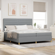 Boxspringbed met matras 200x200 cm lichtgrijs