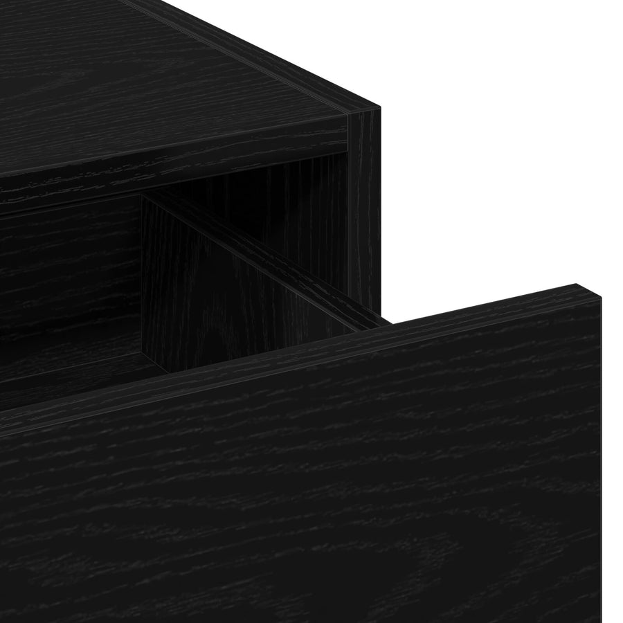Wandgemonteerde Kaptafel In , 100 x 40 x 70 cm Zwart eiken zonder LED