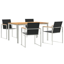 5-delige Tuin Eetset Massief Houten Teak, vidaXL Buiten Eettafel 150x90x75 cm Massief Houten Teak