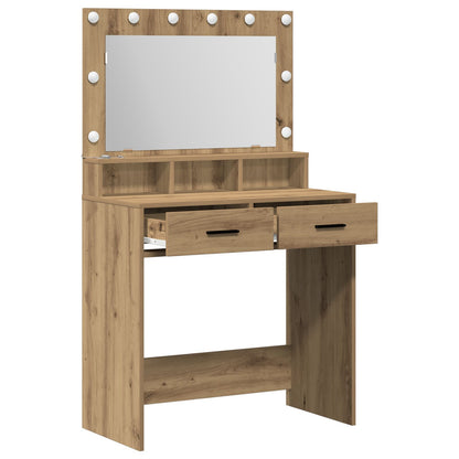 Kaptafel Met Led-Verlichting In 79 x 41 x 135 cm Artisan eiken