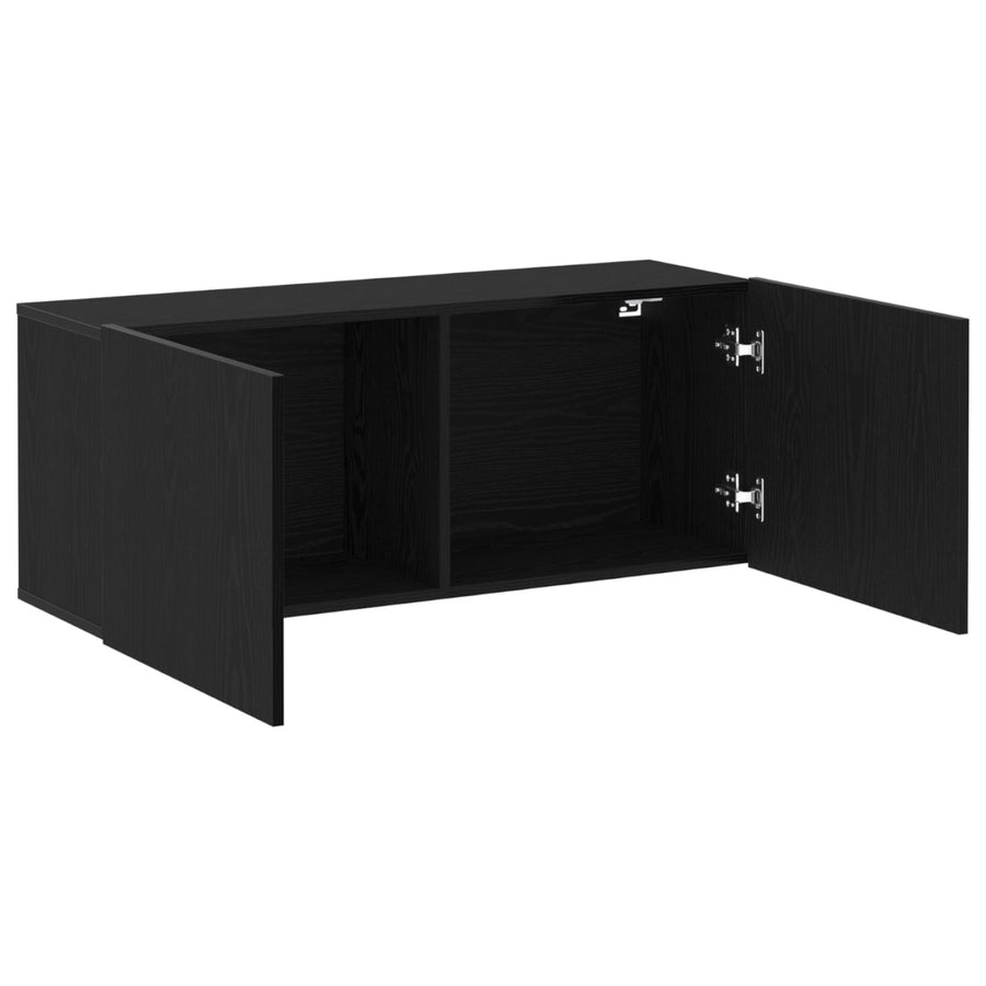Tv Wandkast 100X30X41 Cm Gelaagd Hout 100 cm Zwart Eiken