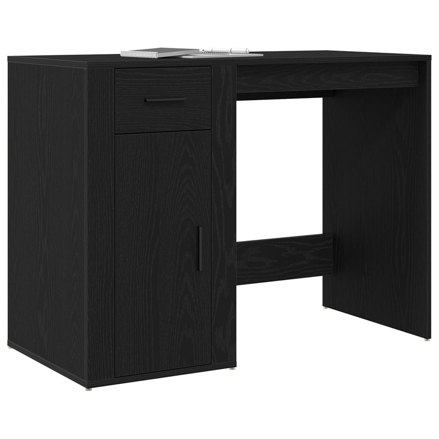 Bureau Zwart Eiken 100X49X75 Cm Geengineerd Hout