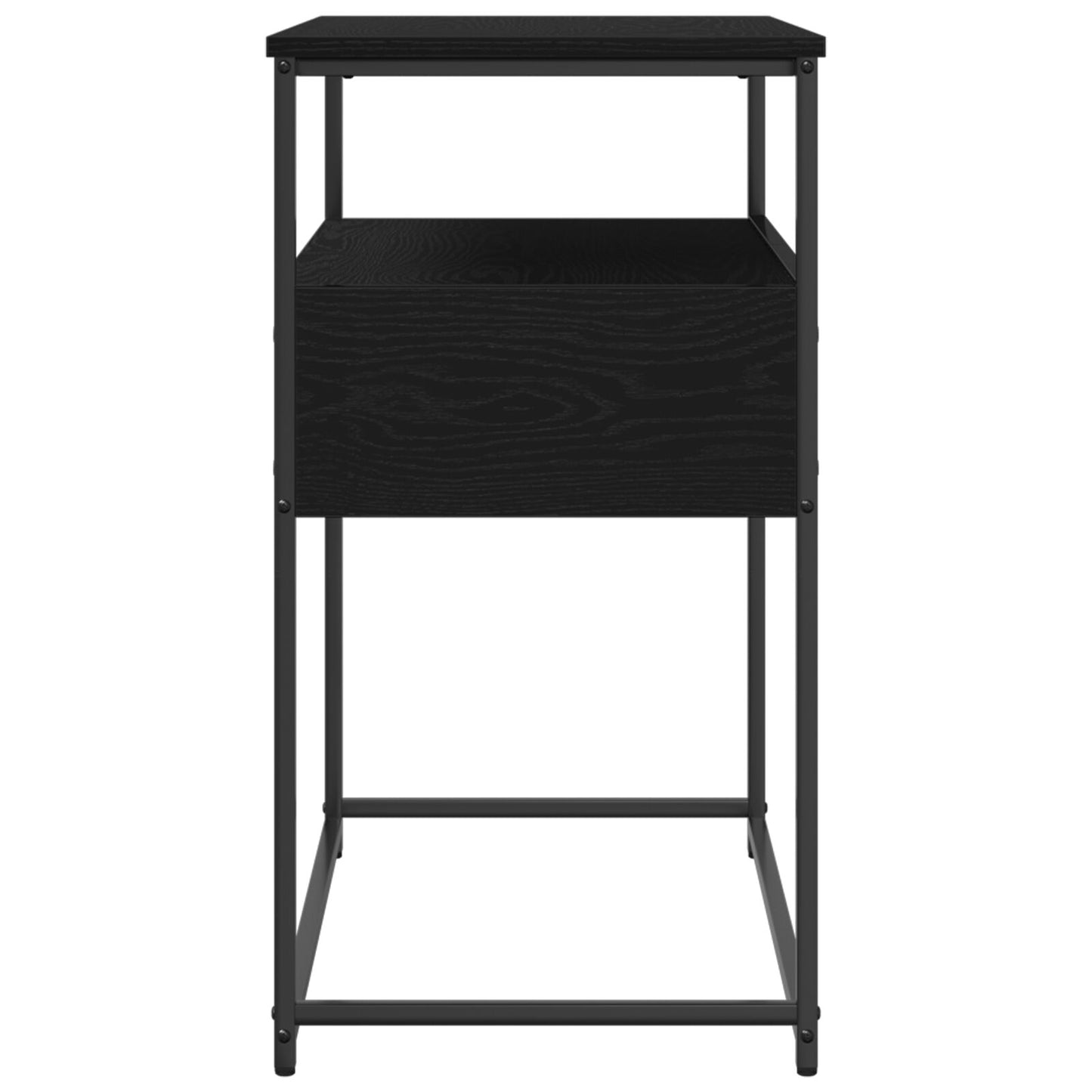 Console Tafel Engineered Hout En Staal Zwart eiken 75 x 40 x 75 cm