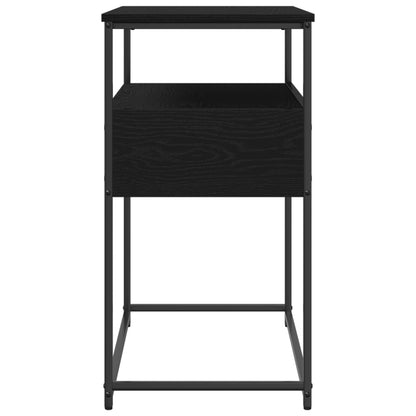 Console Tafel Engineered Hout En Staal Zwart eiken 75 x 40 x 75 cm