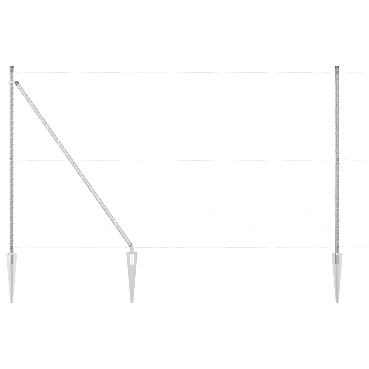 Heipalen Met Spike 52 Stuks Ø32 Mm Gegalvaniseerd Staal 170 cm 52x spijkerpaal