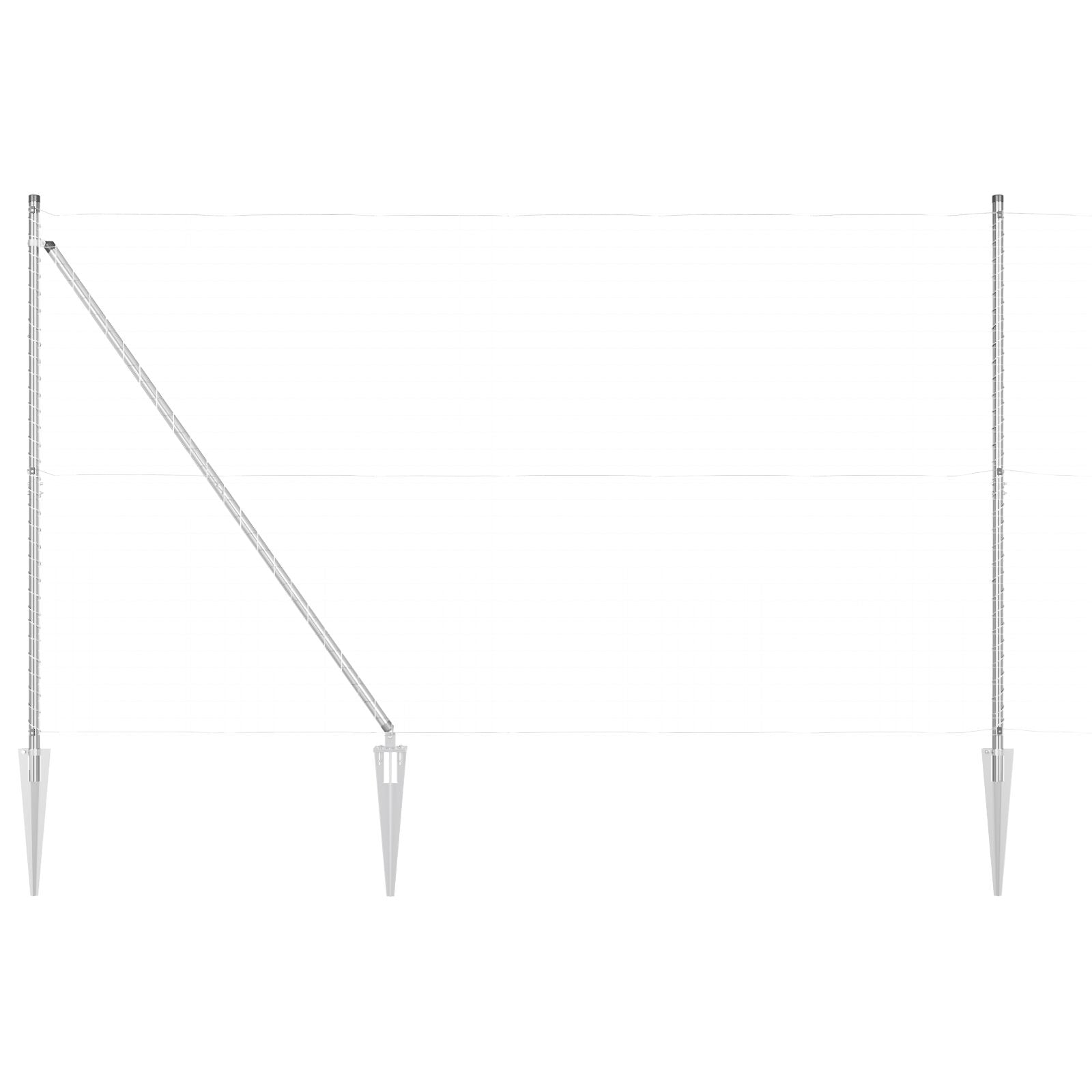 Heipalen Met Spike 52 Stuks Ø32 Mm Gegalvaniseerd Staal 170 cm 52x spijkerpaal