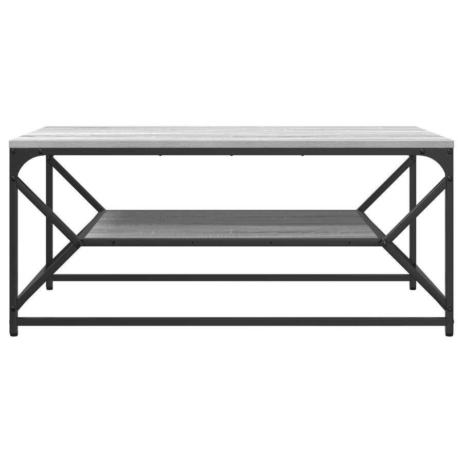 Salontafel Met Plank Bewerkt Hout Grijs sonoma 90 x 50 x 40 cm