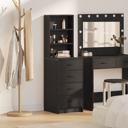 Highboard 40X41X135 Cm Geengineerd Hout Zwart eiken