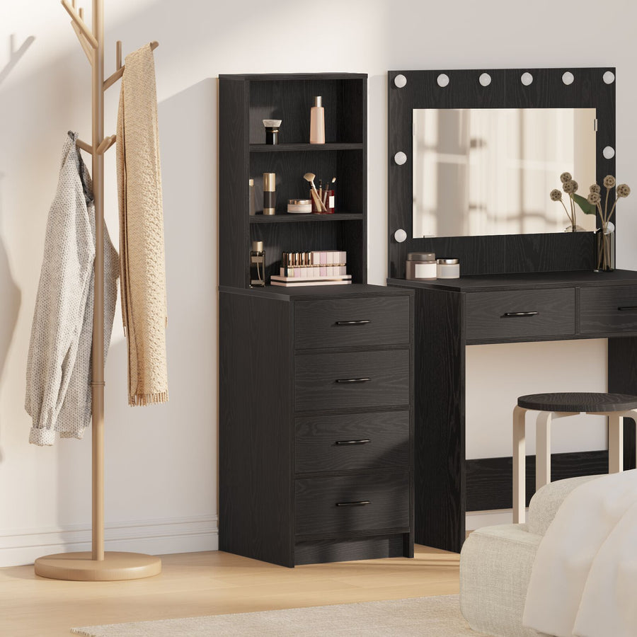Highboard 40X41X135 Cm Geengineerd Hout Zwart eiken