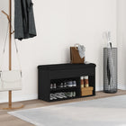 Schoenenbank 80x30x45 cm zwart massief eiken
