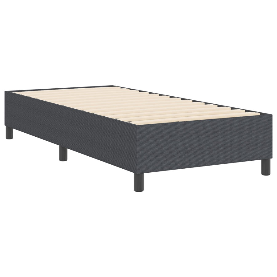 Boxspring Bed Corduroy Stof Donkergrijs 80 x 200 cm
