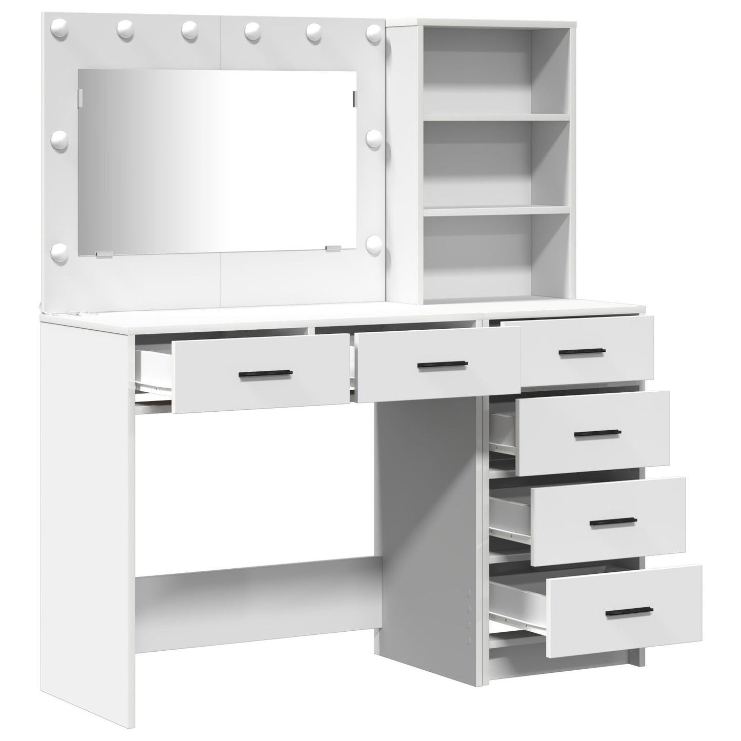 2-Delige Kaptafelset Met Led Witte Engineered Wood