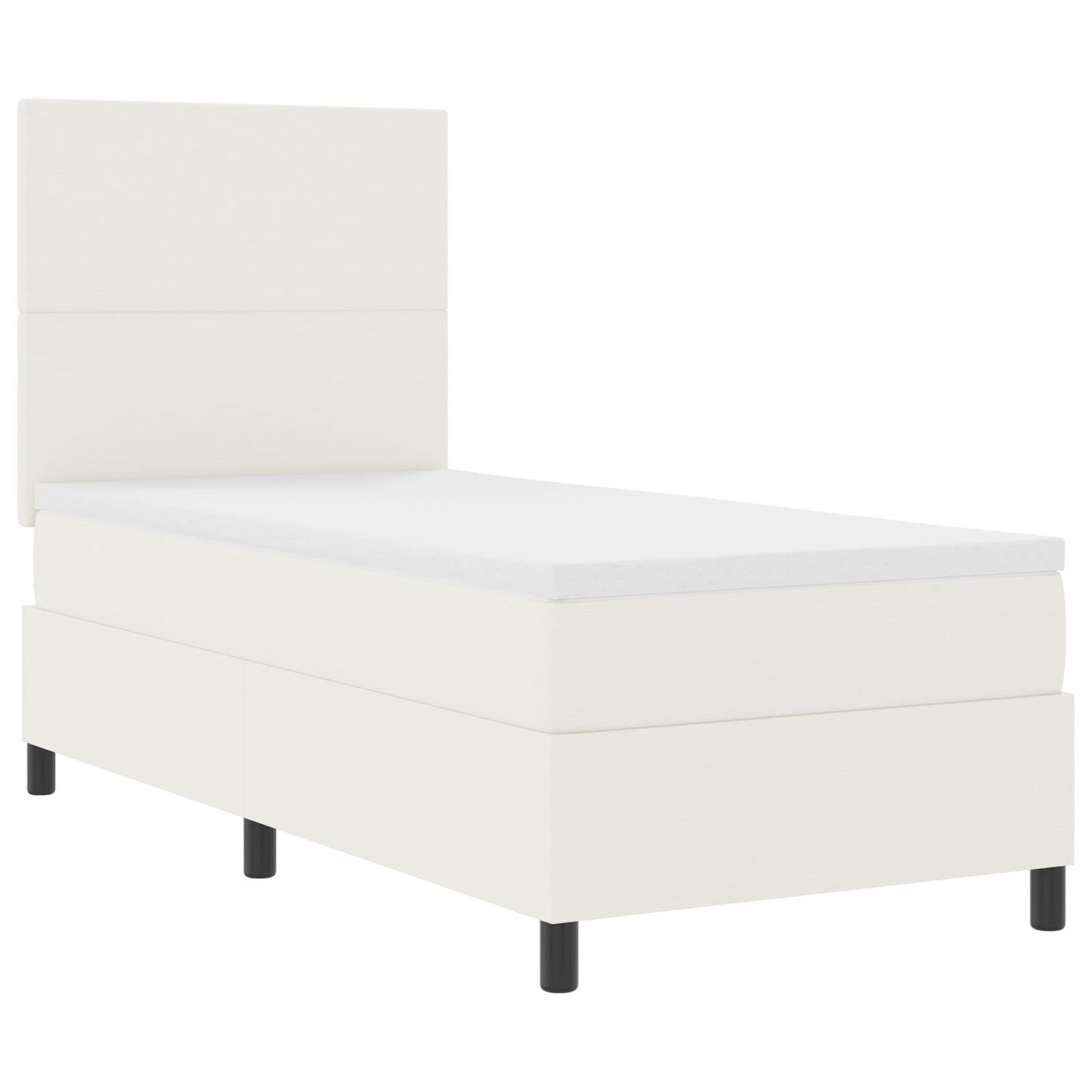 Boxspringbed Met Matras Crème 100X200 Cm Corduroy Stof