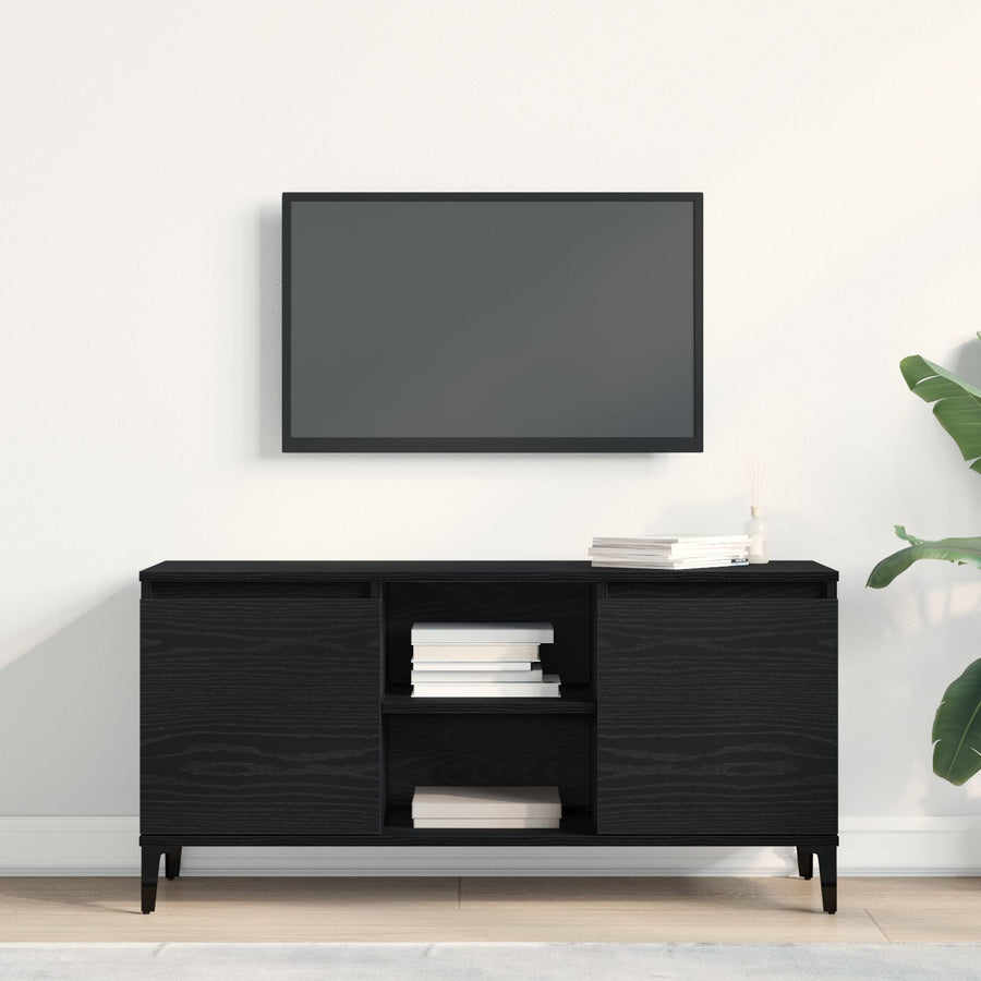 Tv-Kast Zwart Eiken 102X35X50 Cm Bewerkt Hout