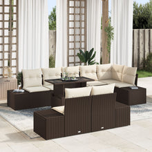 Tuinbank Set Set Van 9 Bruin Rattan Vierpersoons Buitenbank