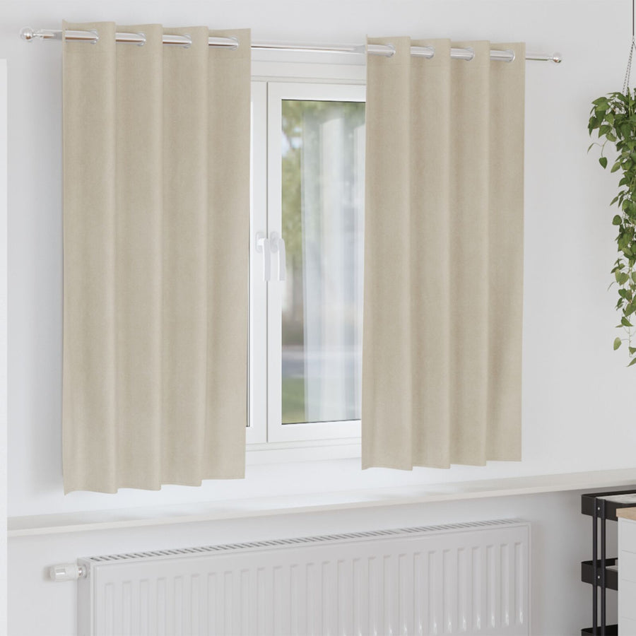 Blackout Gordijnen 2 Stuks Velours Crème 140 x 175 cm met oogjes