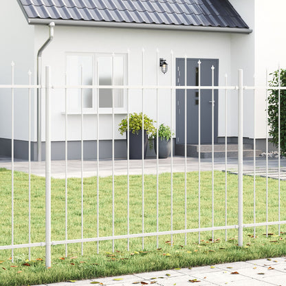 Tuinschutting Met Hoepeltop 6,8X1,25 M Staal Wit 6.8 m 100-125 cm