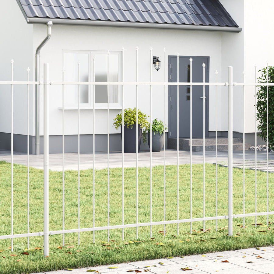 Tuinschutting Met Hoepeltop 6,8X1,25 M Staal Wit 6.8 m 100-125 cm
