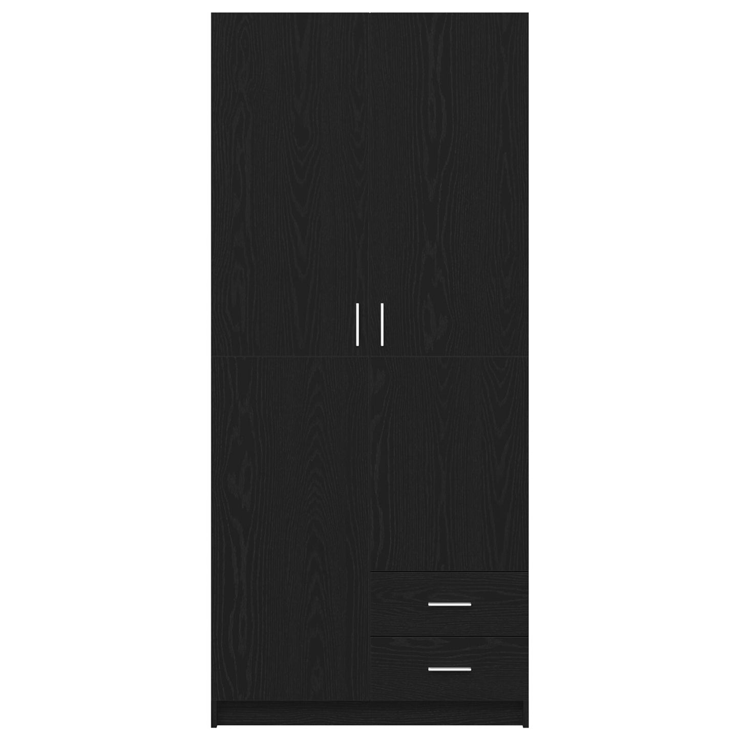 Kast Zwart Eiken 80X52X180 Cm Engineered Hout
