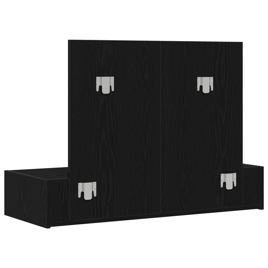 Wandgemonteerde Kaptafel In , 100 x 40 x 70 cm Zwart eiken zonder LED