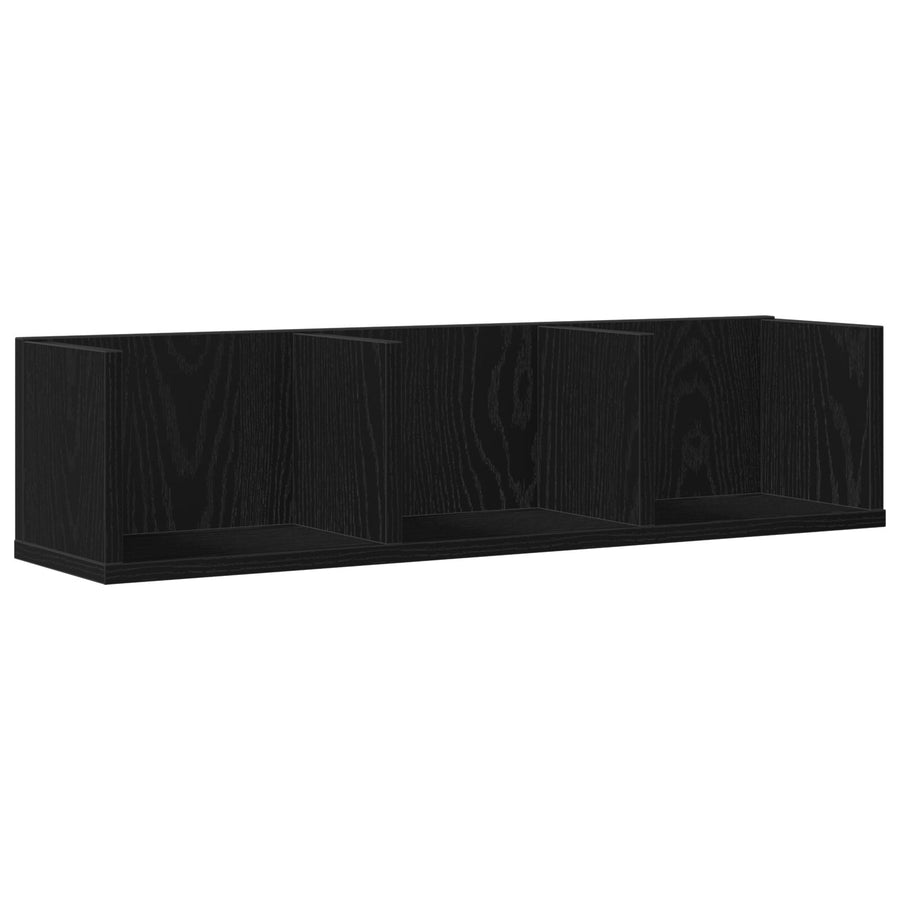 Cd Wandrek Zwart Eiken 75X18X18 Cm Behandeld Hout