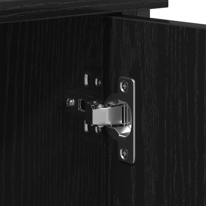 Tv Kast Zwart Eiken 101X35X65 Cm Geëngineerd Hout En Staal