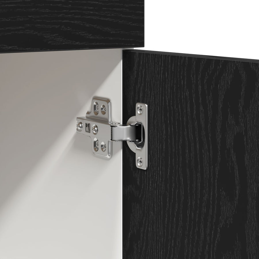Zwarte Eiken Lades Onderkast - 60X46X81.5 Cm Gemaakt Van Bewerkt Hout