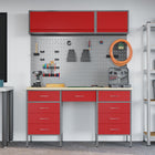 Werkkast set 8 stuks rood metaal MDF