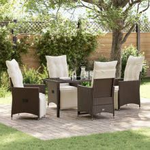 5-Delige Tuin Eetset Met Kussens Bruin Poly Rattan