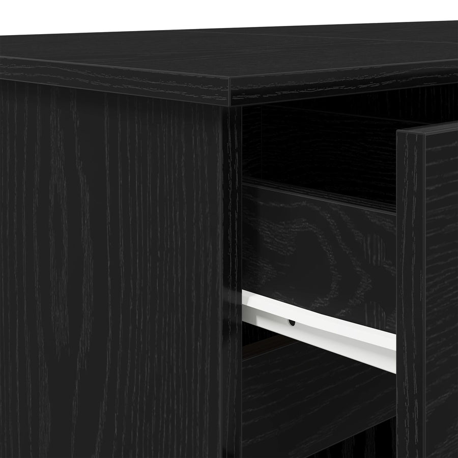 Bureau Zwart Eiken 140X49X76 Cm Bewerkt Hout