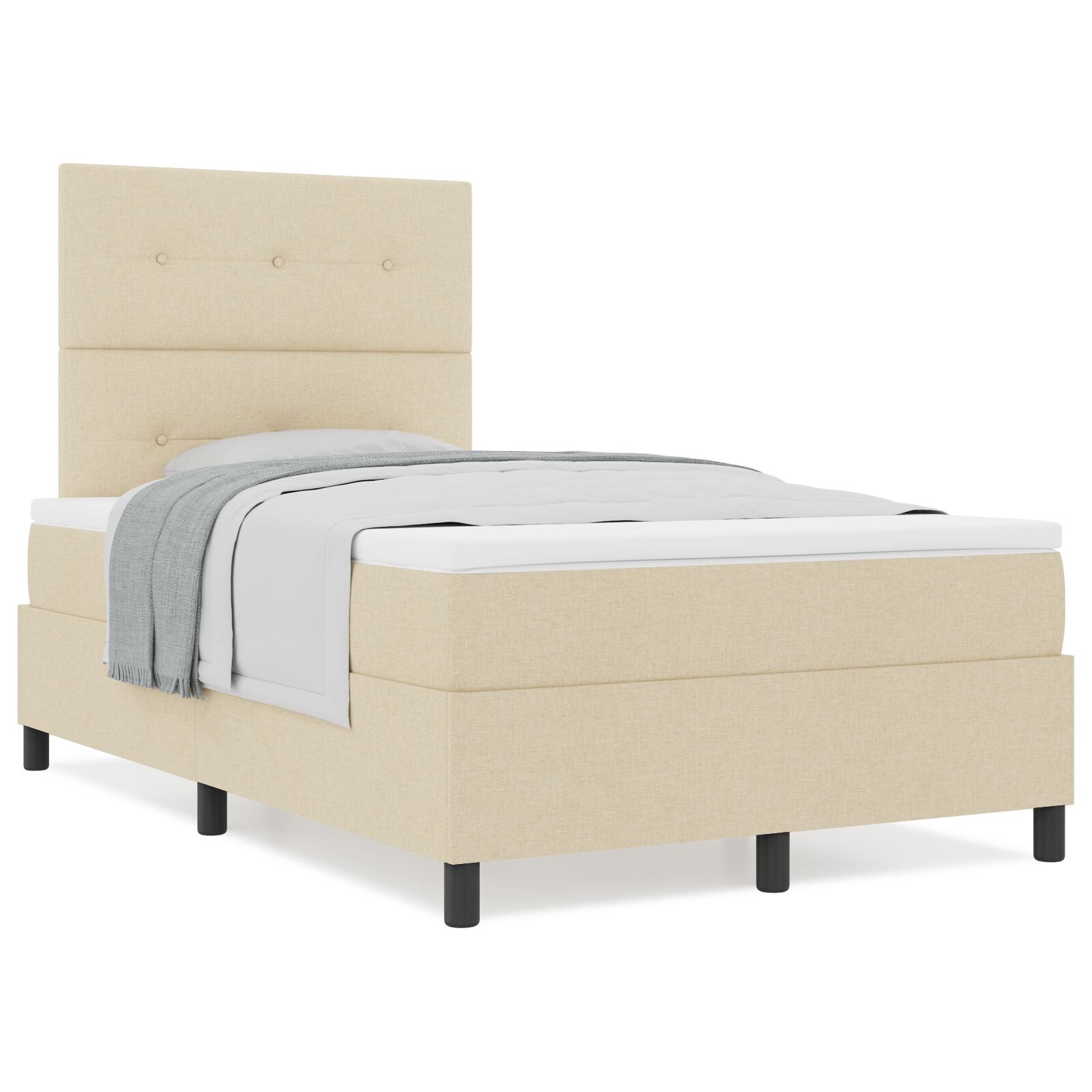 Boxspringbed Met Matras Stof Crème 120 x 200 cm Met knopen