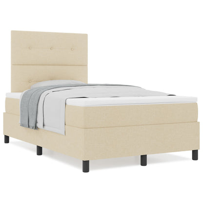 Boxspringbed Met Matras Stof Crème 120 x 200 cm Met knopen