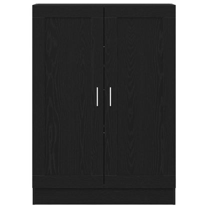 Boekenkast Zwart Eiken 82,5X30,5X115 Cm Gelaagd Hout