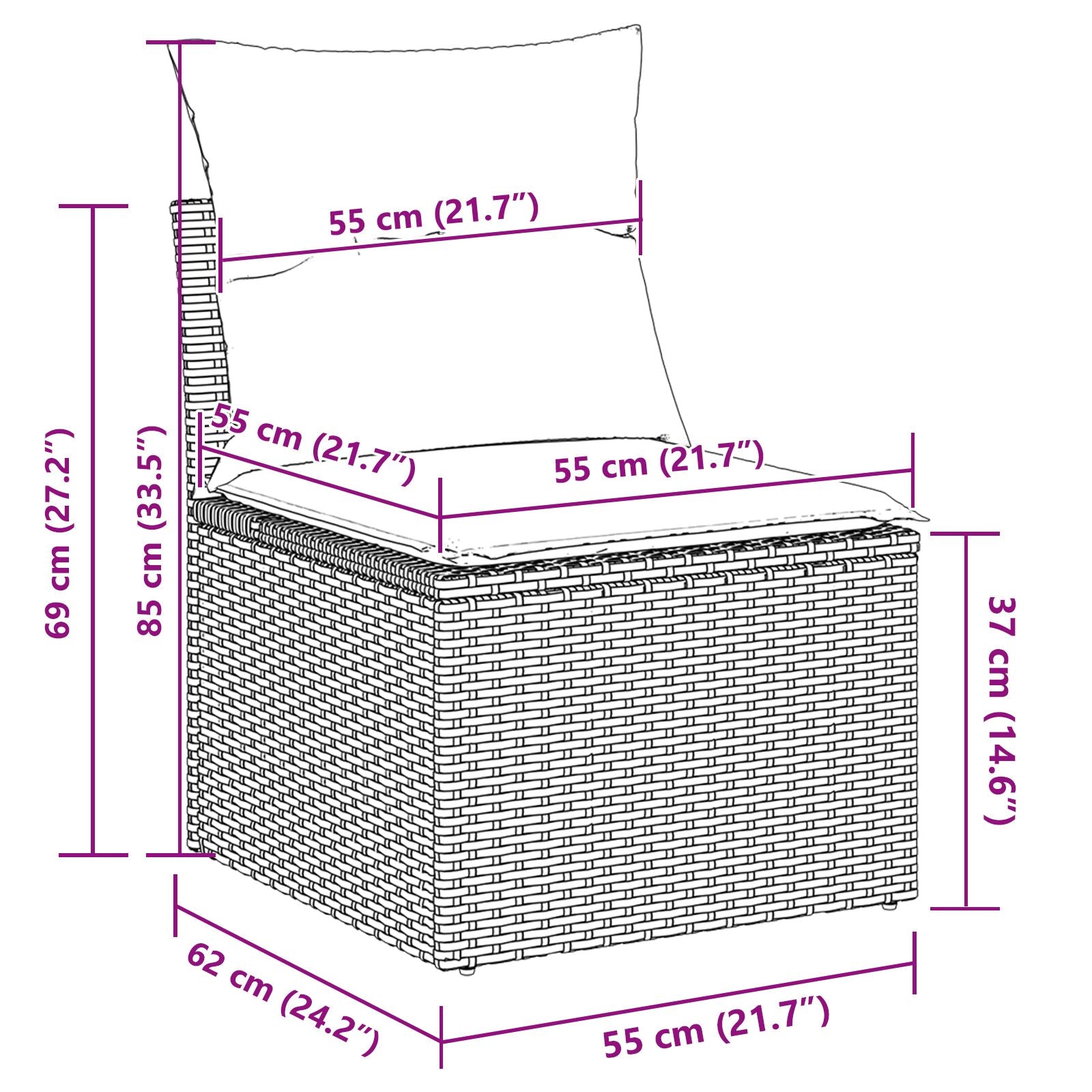 8-Delige Tuin Sofa Set Met Kussens Bruin Poly Rattan
