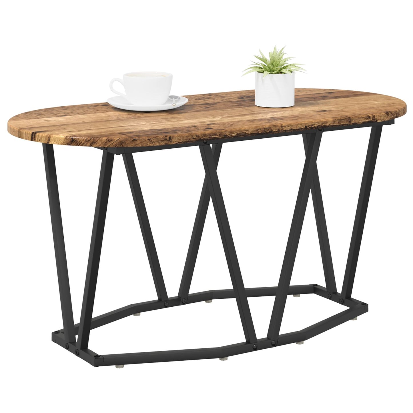 Salontafel Oud Hout 80X40X40,5 Cm Geengineerd Hout En Metaal Oude hout