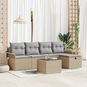Tuinbankenset poly rattan 5 personen beige