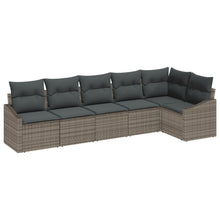 6-Delige Tuin Eetset Met Kussens Poly Rattan Grijs zonder tafel