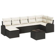 7-Delige Tuin Sofa Set Met Kussens Bruin Poly Rattan