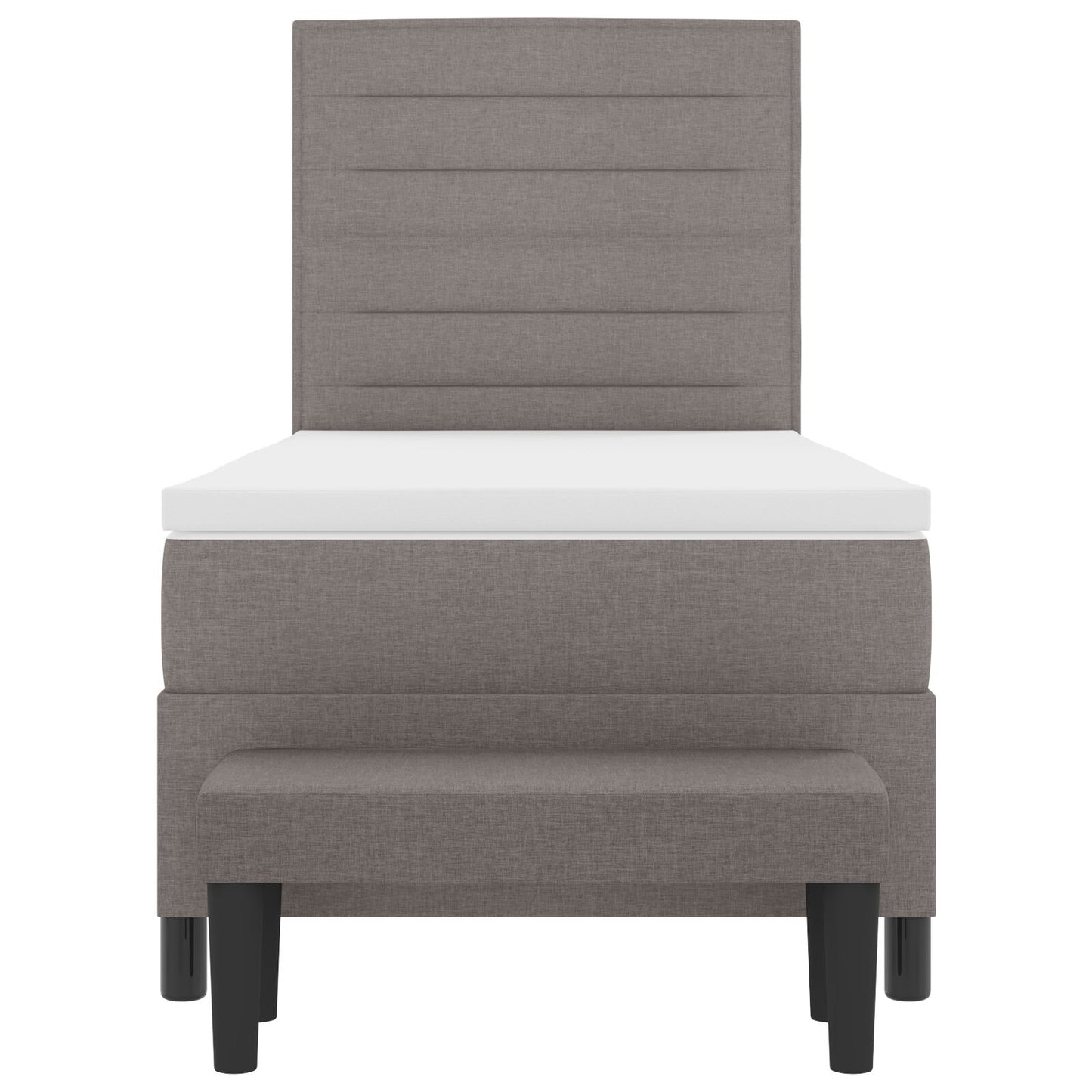 Boxspring Bed Met Matras & Bank Stof Taupe 100 x 200 cm Lijnen ontwerp