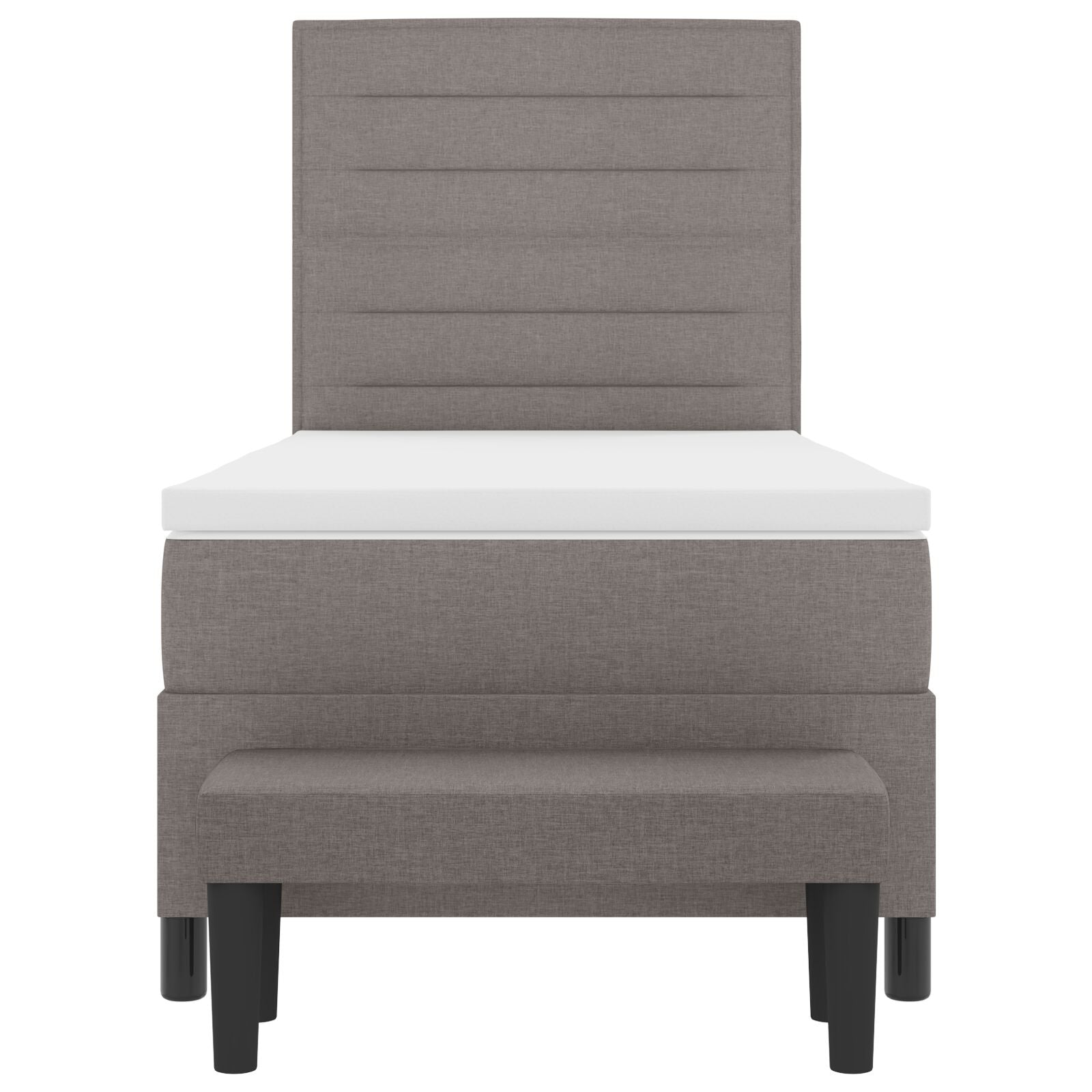 Boxspring Bed Met Matras & Bank Stof Taupe 100 x 200 cm Lijnen ontwerp