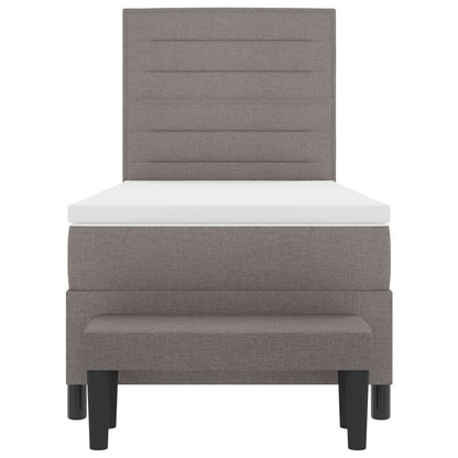 Boxspring Bed Met Matras & Bank Stof Taupe 100 x 200 cm Lijnen ontwerp