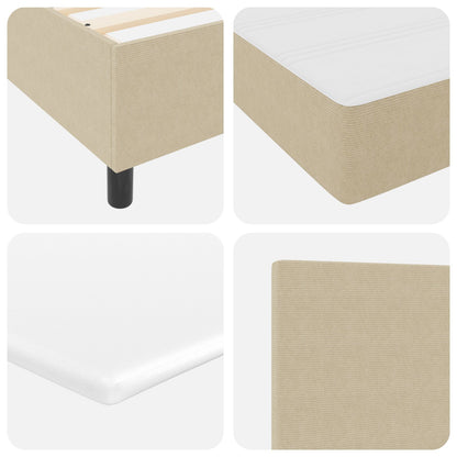 Boxspringbed Met Matras Lichtbeige 80X200 Cm Corduroy Stof