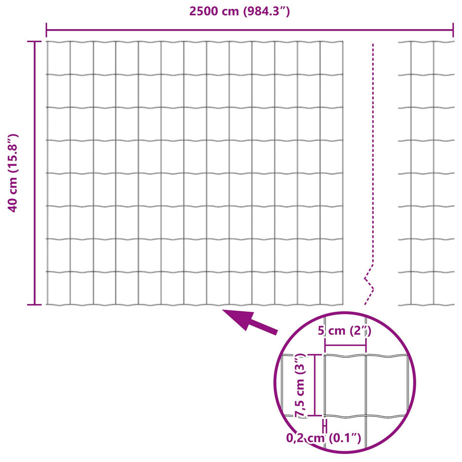 Tuinomheining Set Set Van 2 Gegalvaniseerd Zilver