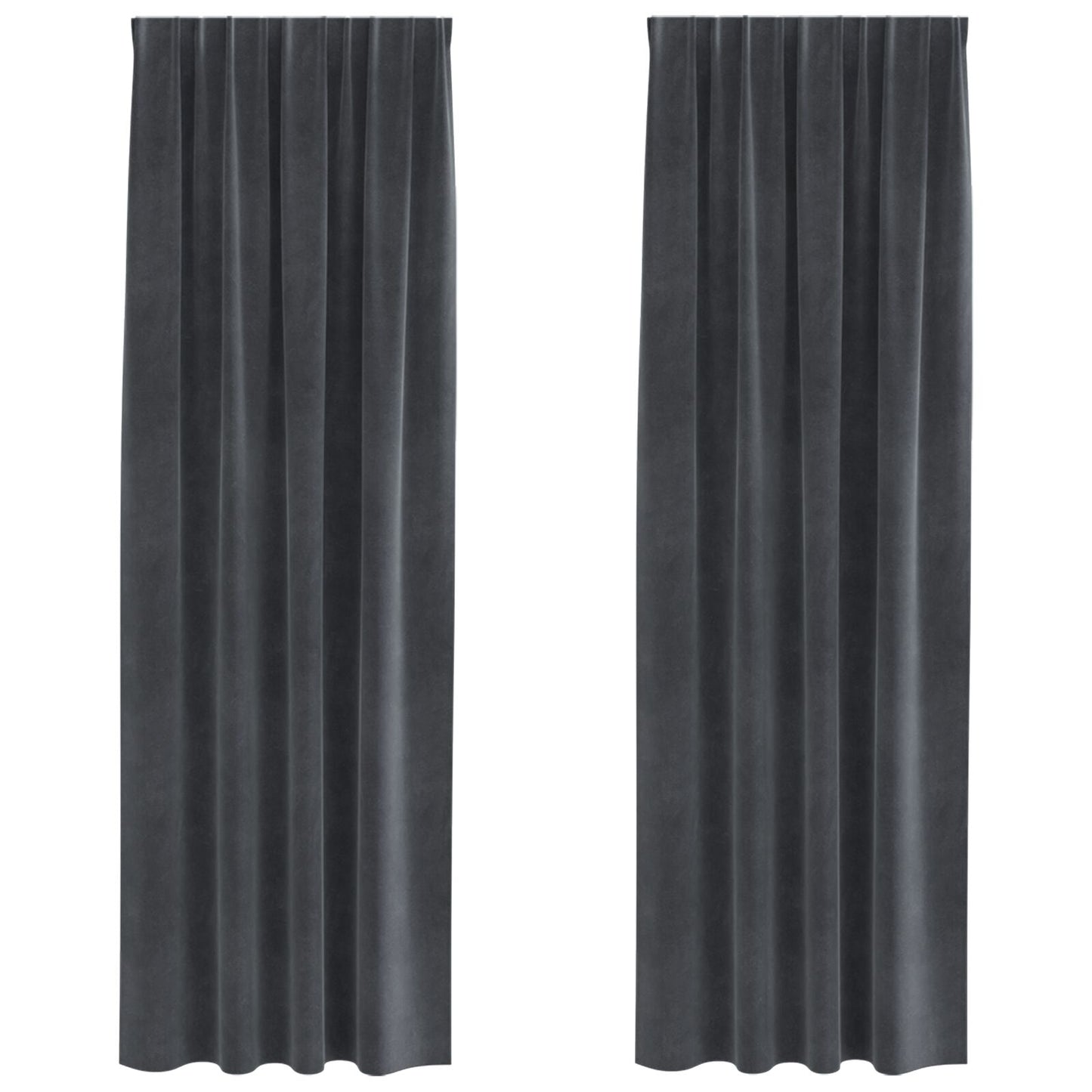 Blackout Gordijnen Met Topband 2 Stuks Fluweel Lichtgrijs 140 x 245 cm met naaigaren