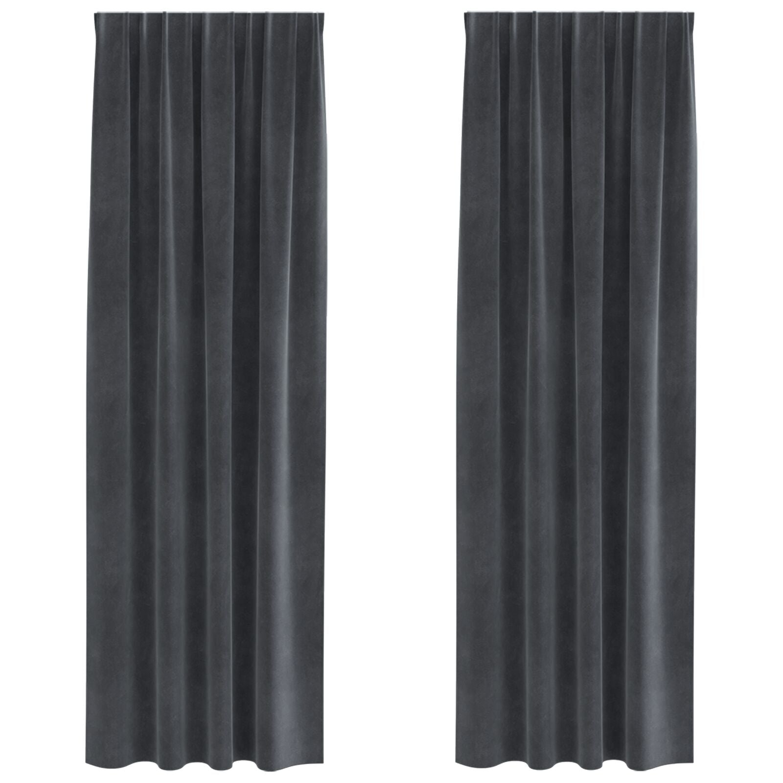 Blackout Gordijnen Met Topband 2 Stuks Fluweel Lichtgrijs 140 x 245 cm met naaigaren