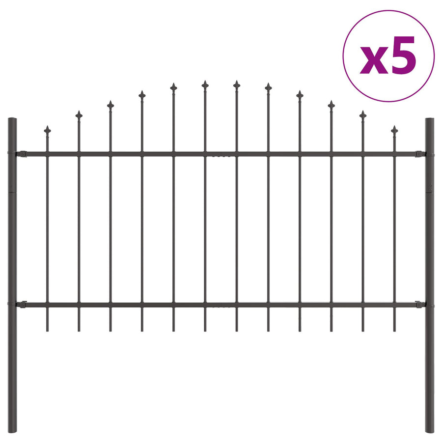 Tuinhek Met Hoektop 8,5X1 M Staal Grijs 8.5 m 75-100 cm